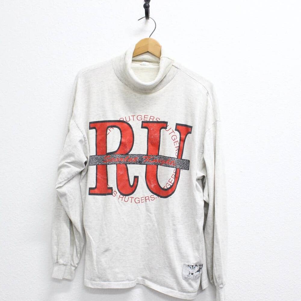 Vintage Rutgers University Long Sleeve T Shirt Large